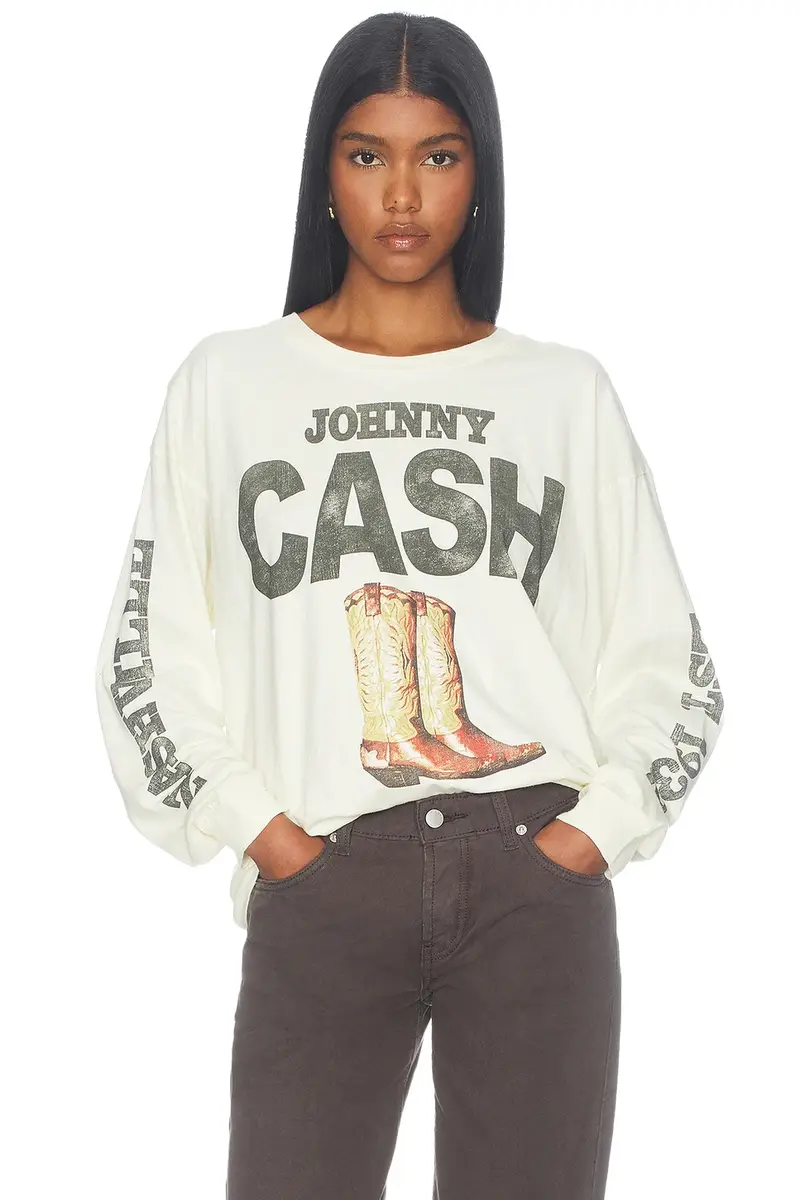 DAYDREAMER Johnny Cash 1932 Boots Merch Long Sleeve Tee