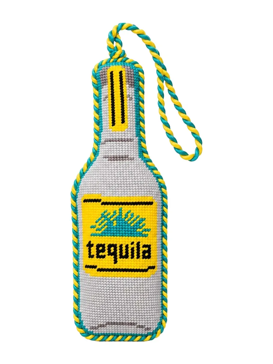 Furbish Studio Tequila Bottle Needlepoint Ornament
