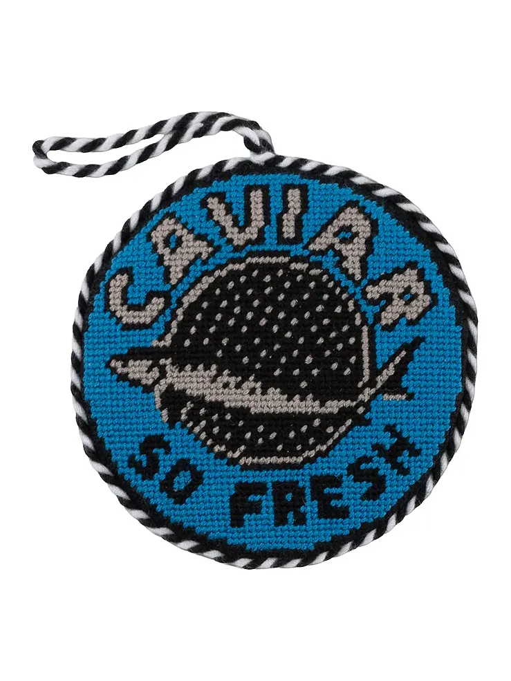 Furbish Studio Caviar Needlepoint Icon Ornament