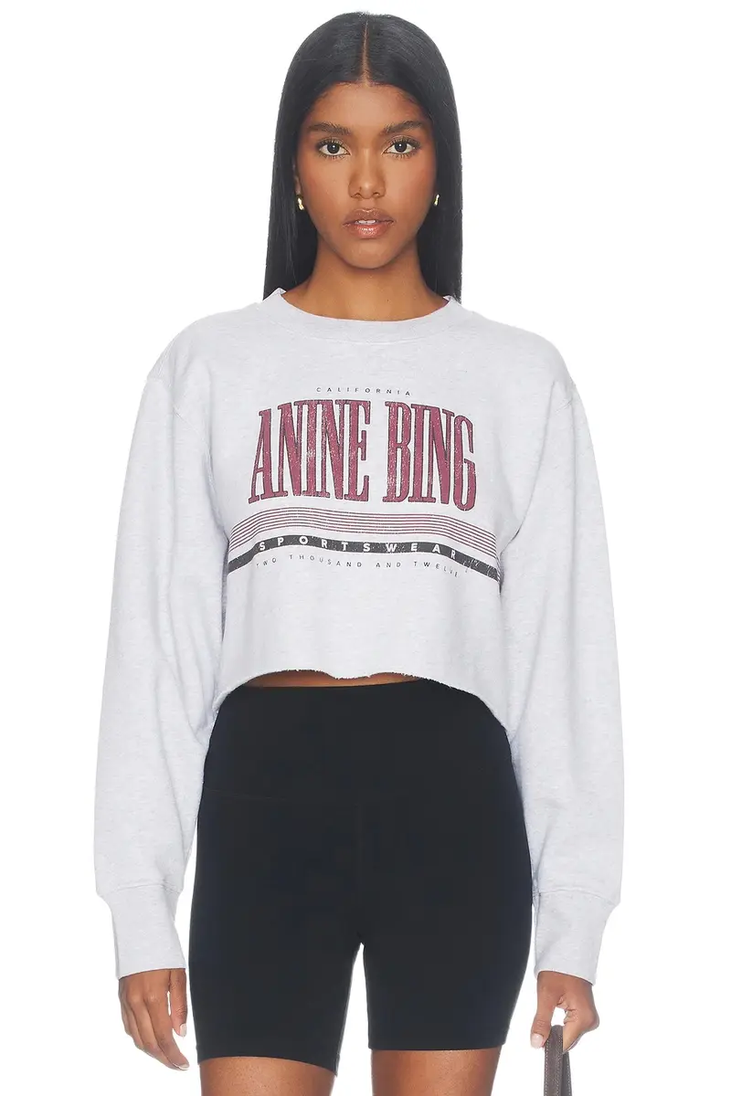Anine Bing Sporty Cropped Sweatshirt