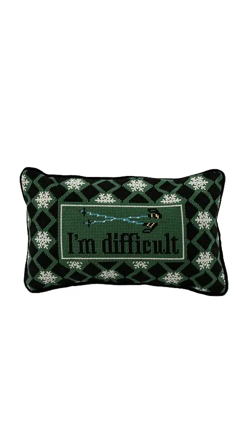 Furbish Studio I'm Difficult Needlepoint Pillow