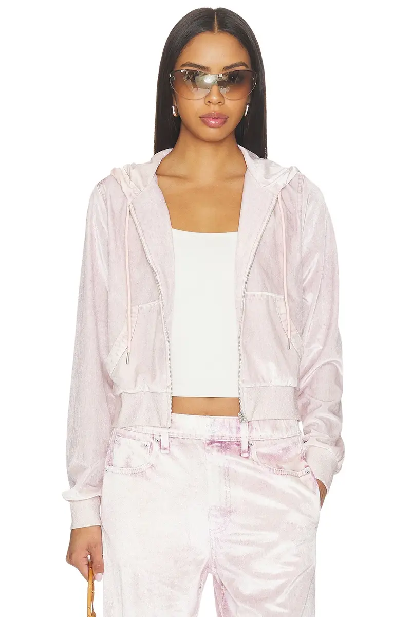 rag & bone Miramar Velvet Zip-up Hoodie