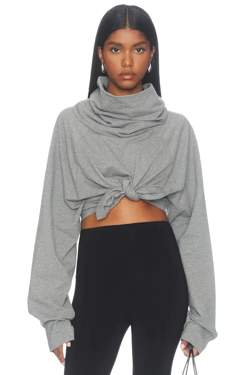 Tie Front Turtle Sweatshirt Tie Front Turtle Sweatshirt