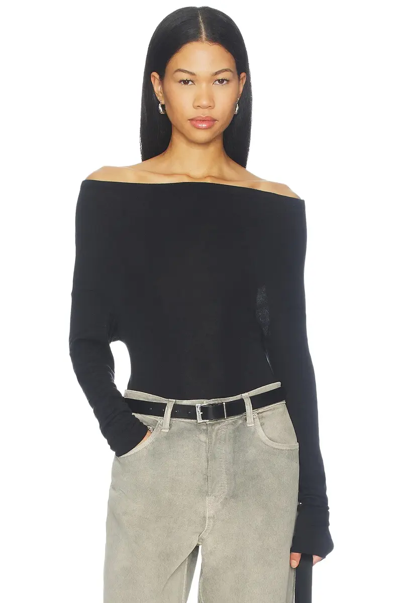 Off Shoulder Long Sleeve Tee