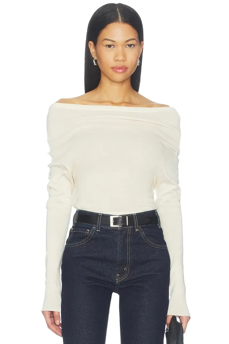 Off Shoulder Long Sleeve Tee