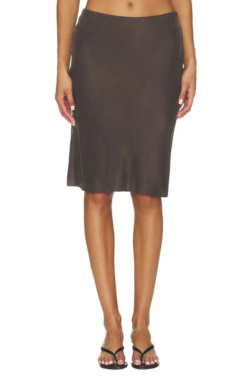 EAVES Romy Washed Silk Midi Skirt