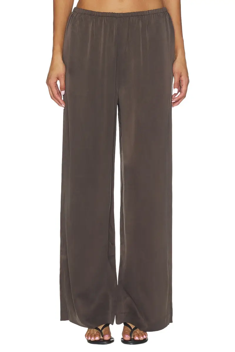 EAVES Loretta Wide Leg Washed Silk Pant