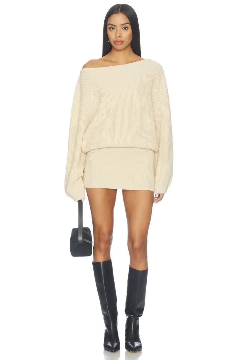Kaylie One Shoulder Sweater Dress