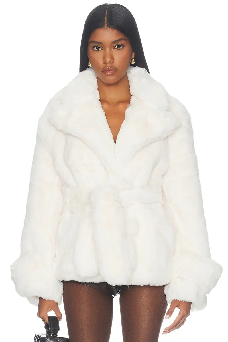 Belted Faux Fur Jacket