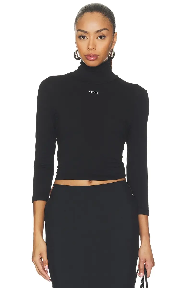ROTATE Jersey 3/4 Turtleneck