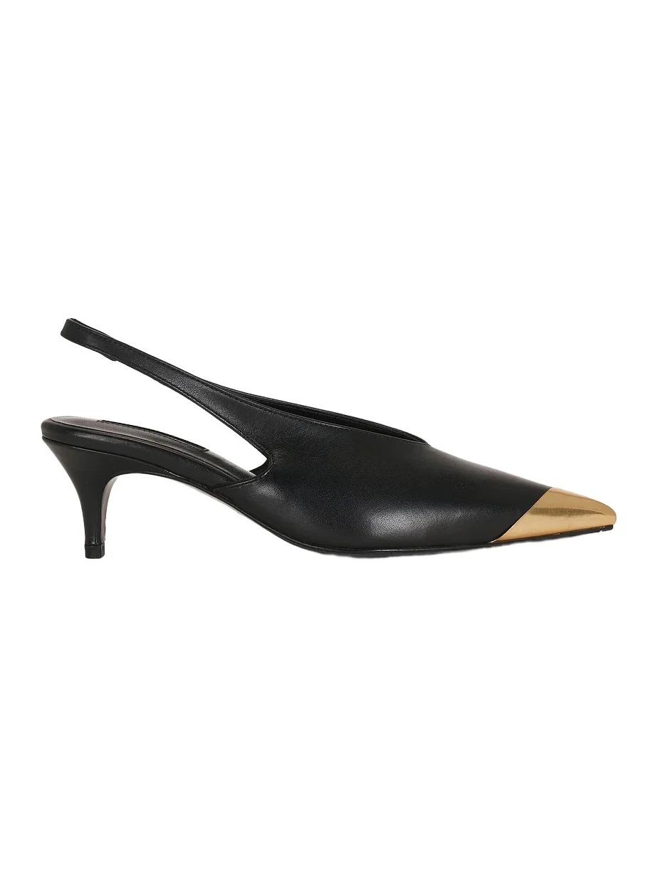 Anine Bing Nelly Metal Toe Slingback Pump