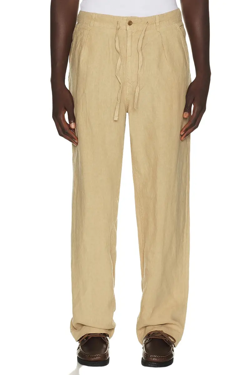 Linen Pleated Lateaf Easy Pant