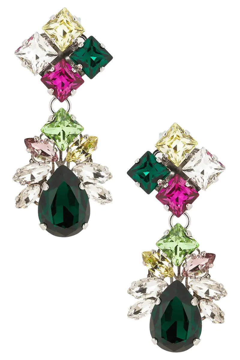 Omega Clasp Pixel & Drop Earrings Omega Clasp Pixel & Drop Earrings