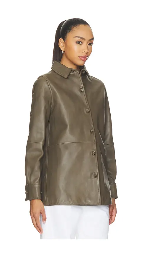 RÓHE Leather Pankou Closure Overshirt | Thumbnail 2