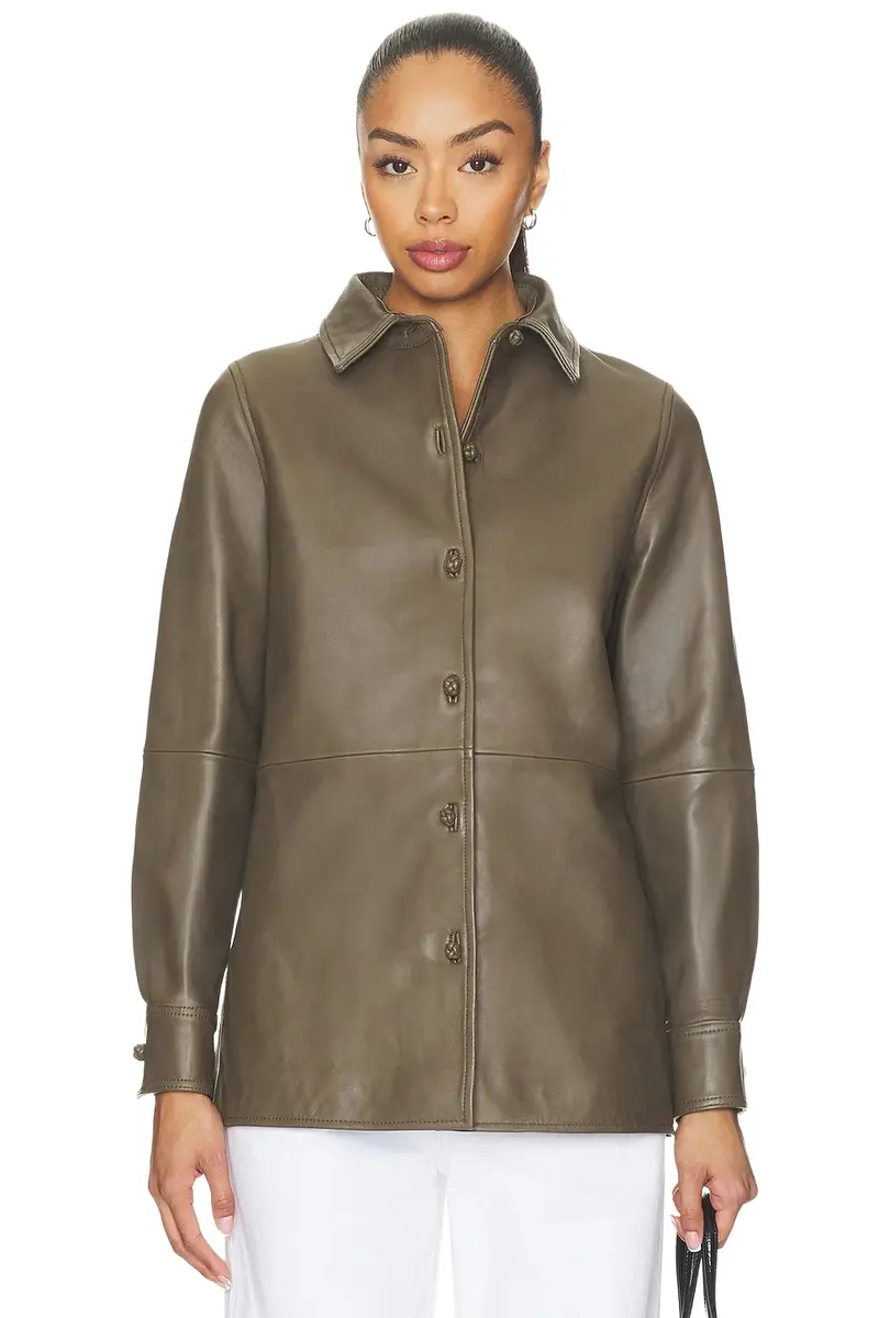 RÓHE Leather Pankou Closure Overshirt