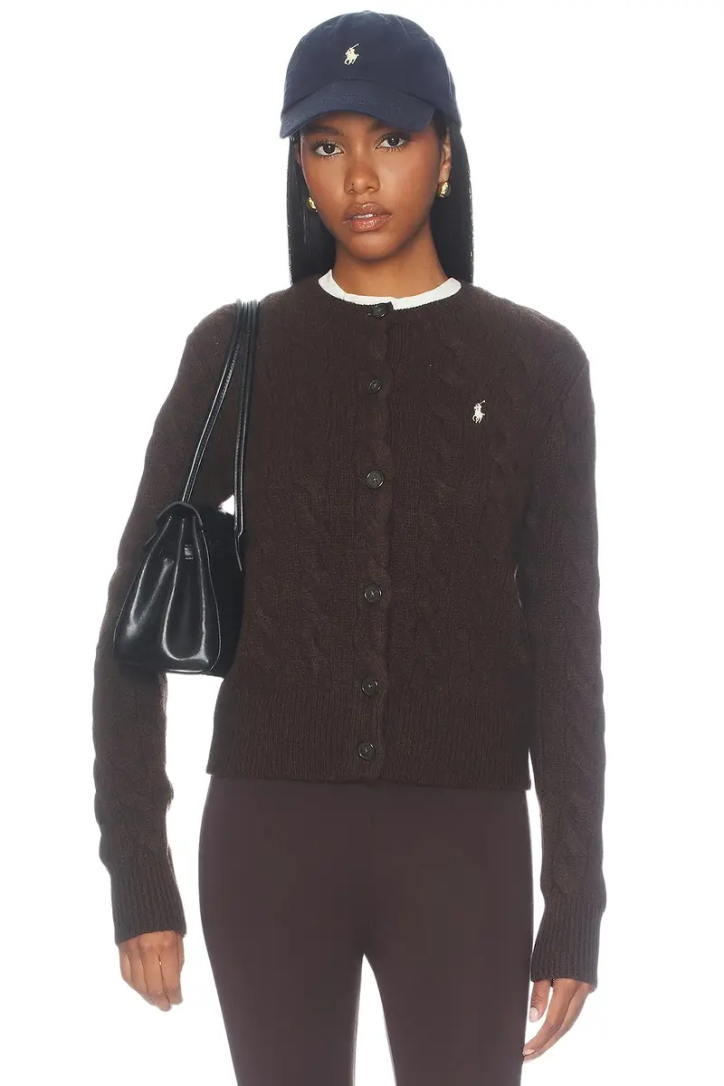 Crew Neck Cardigan Sweater
