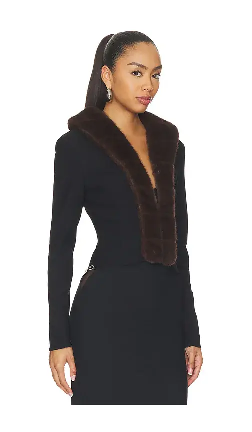 ROTATE Faux Fur Collar Cardigan | Thumbnail 2 ROTATE Faux Fur Collar Cardigan | Thumbnail 2