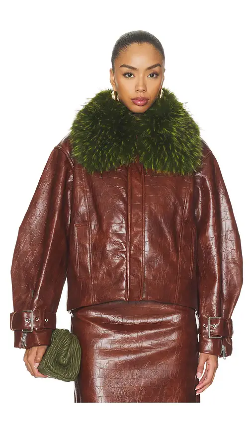 Essentiel Antwerp Kabuki Faux Leather Bomber | Thumbnail 2