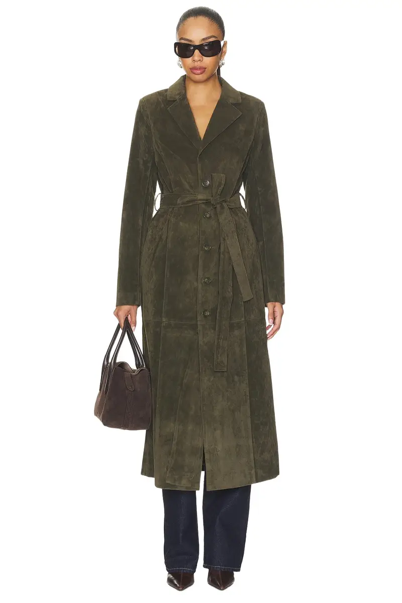 The Faux Suede Long Coat