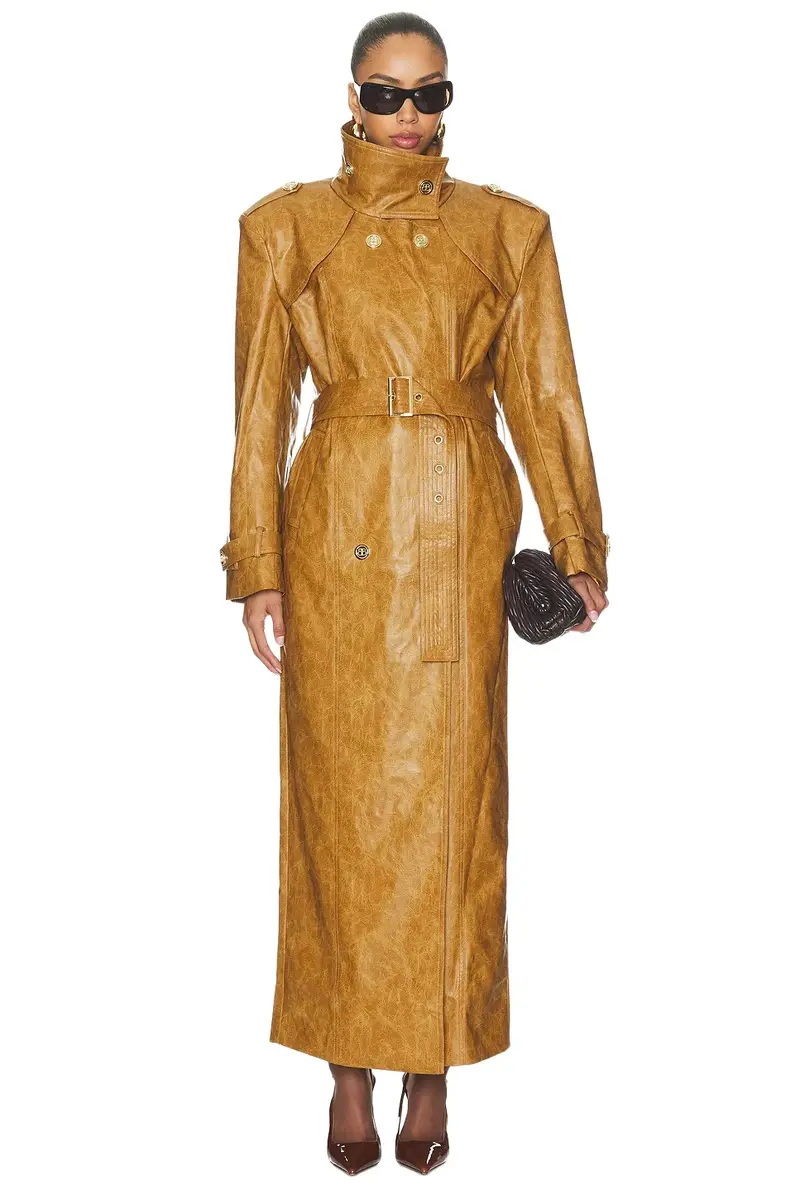 Bronx and Banco Faux Leather Trench Coat