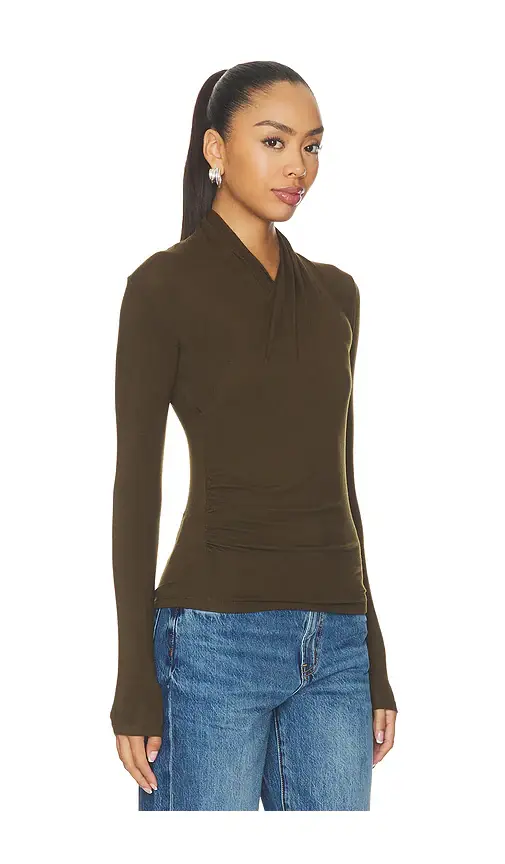 Vince Longsleeve Fixed Wrap Top | Thumbnail 2 Vince Longsleeve Fixed Wrap Top | Thumbnail 2