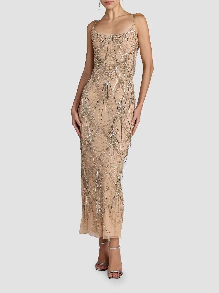 Mac Duggal Women's Beaded Fringe Scoopneck Dress | Thumbnail 2