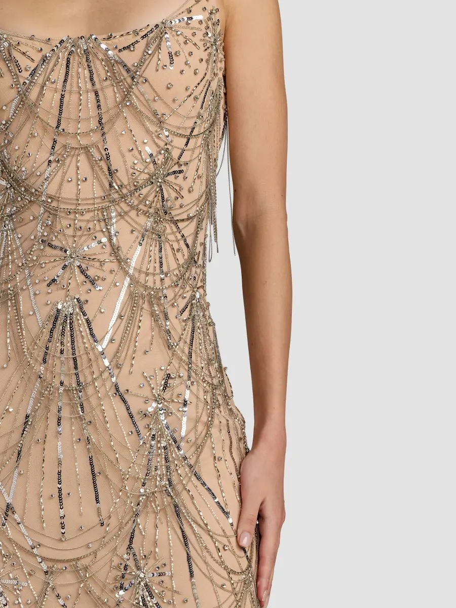 Mac Duggal Women's Beaded Fringe Scoopneck Dress | Thumbnail 5