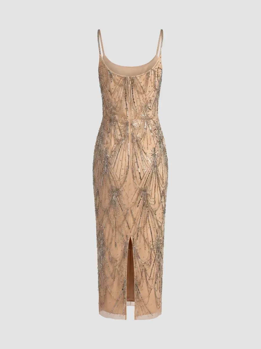 Mac Duggal Women's Beaded Fringe Scoopneck Dress | Thumbnail 6