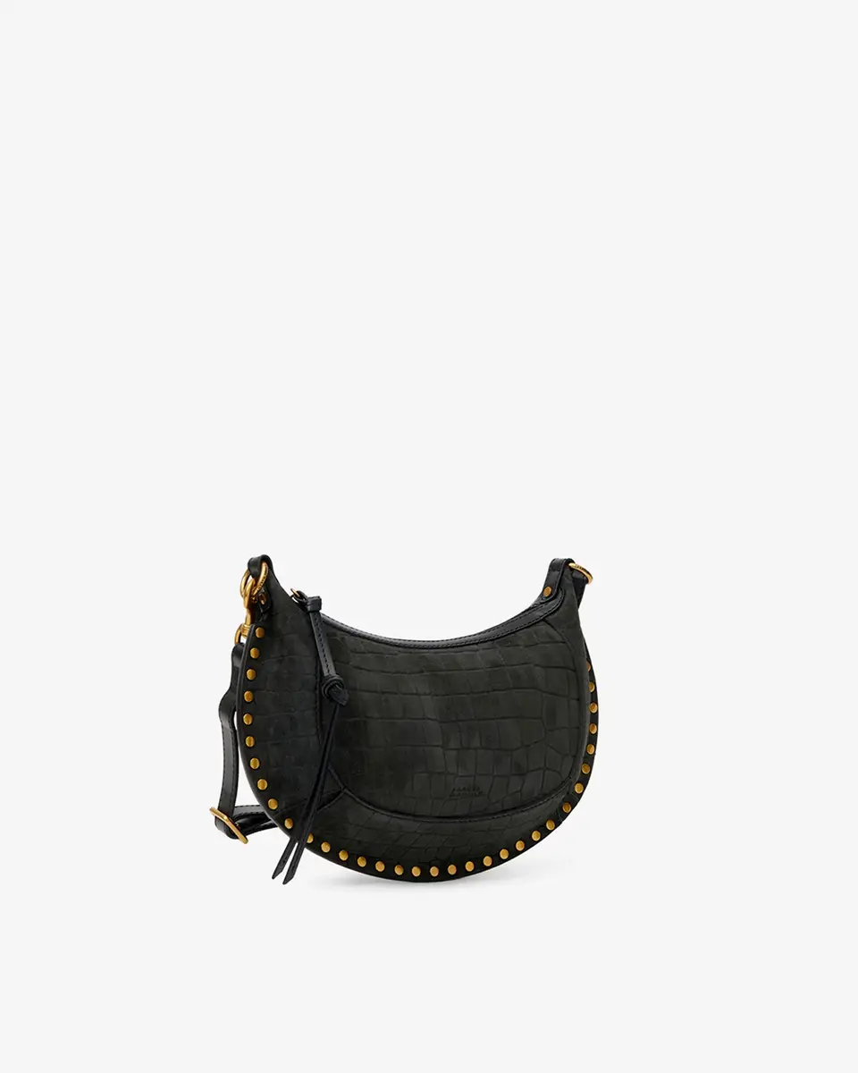 Isabel Marant Oskan Moon Bag In Crocodile-effect Velvet Leather | Thumbnail 2
