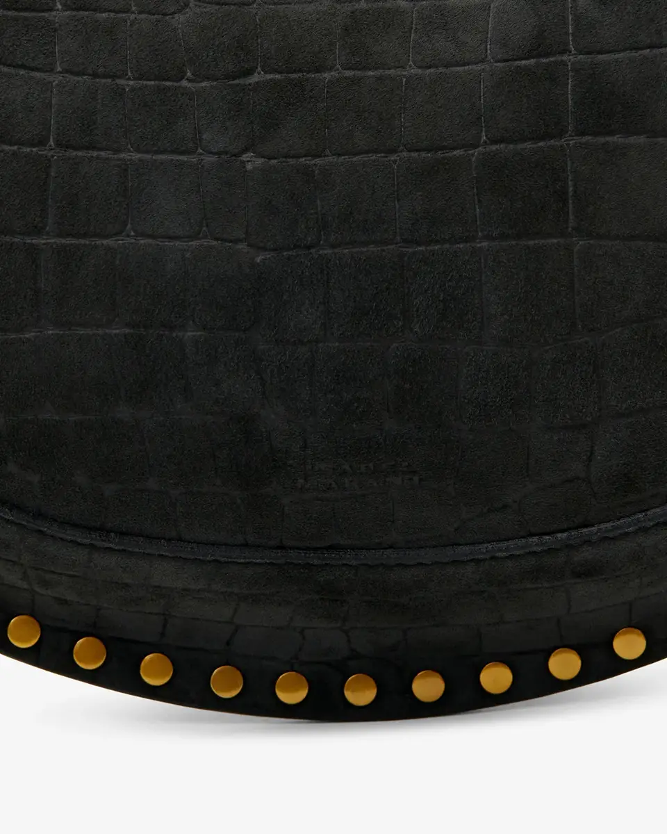 Isabel Marant Oskan Moon Bag In Crocodile-effect Velvet Leather | Thumbnail 6