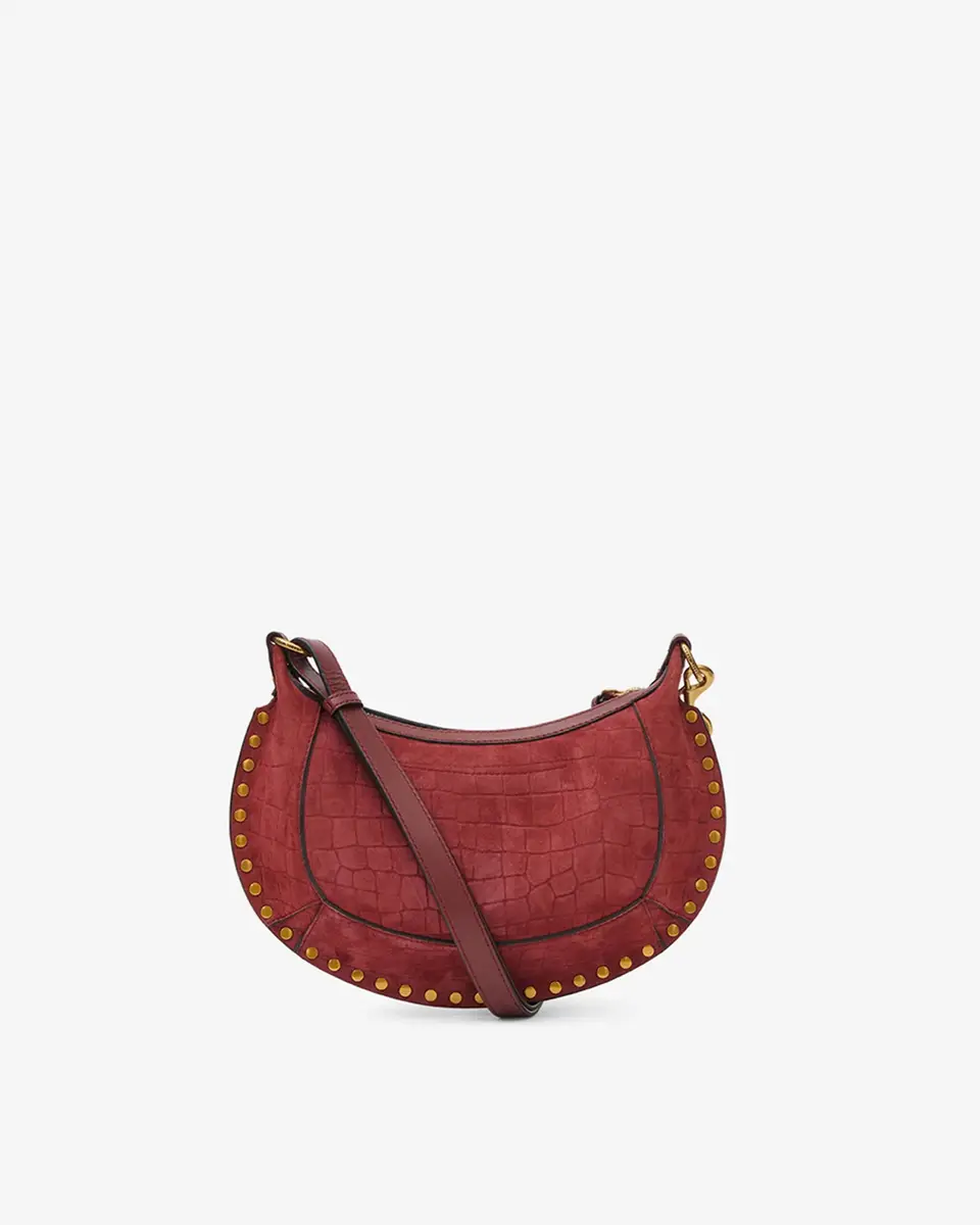 Isabel Marant Oskan Moon Bag In Crocodile-effect Velvet Leather | Thumbnail 3 Isabel Marant Oskan Moon Bag In Crocodile-effect Velvet Leather | Thumbnail 3
