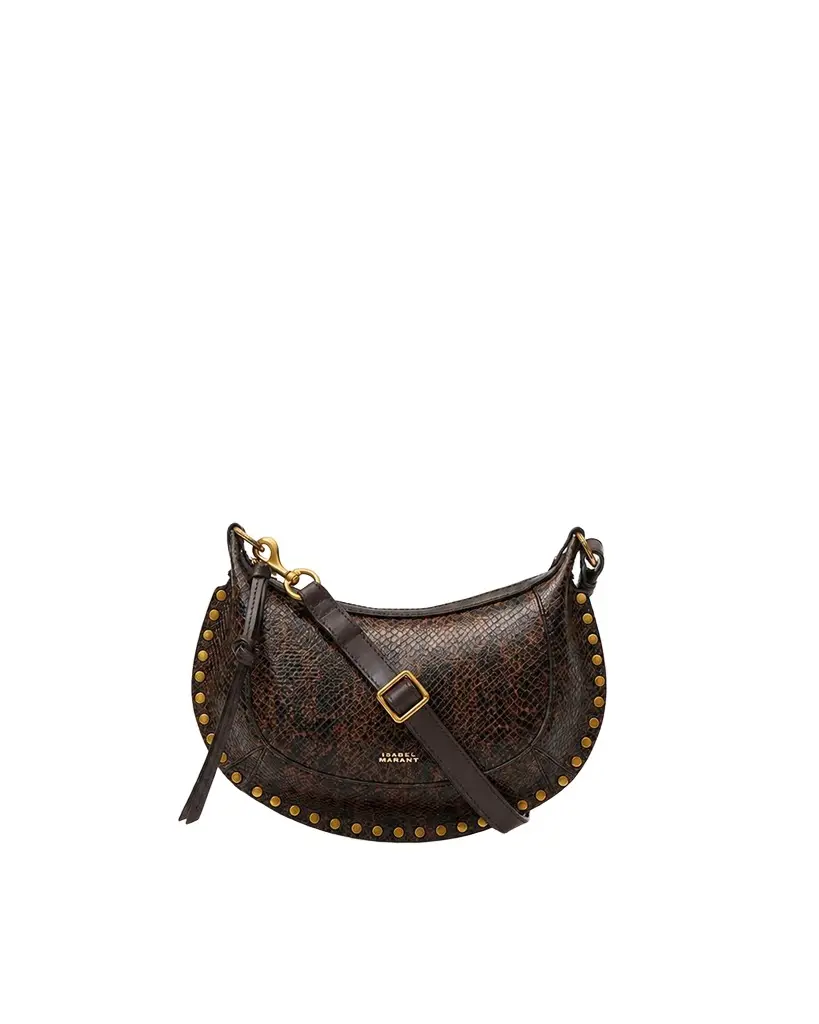 Isabel Marant Oskan Moon Bag In Python-effect Grained Leather
