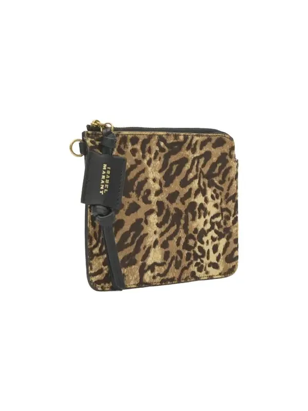 Isabel Marant Oskan Pony Leather Zip Pouch