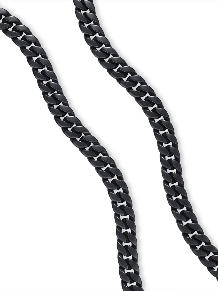 David Yurman Men's Curb Chain Necklace in Titanium, 11.5MM - Black | Thumbnail 4