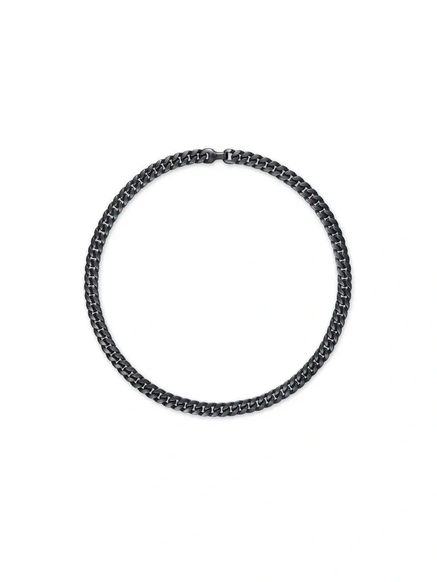 David Yurman Men's Curb Chain Necklace in Titanium, 11.5MM - Black | Thumbnail 5