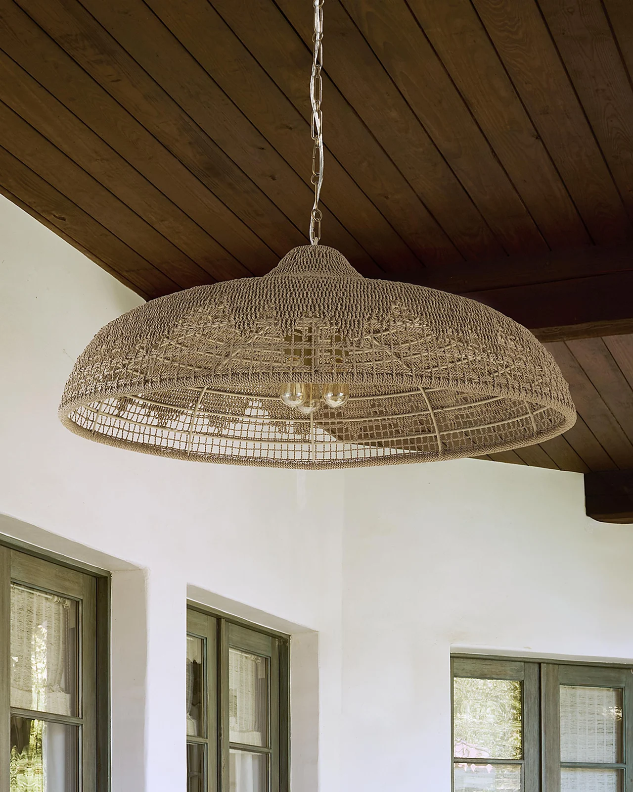 Palecek Westerly Outdoor 3-Light Chandelier, 42" Round