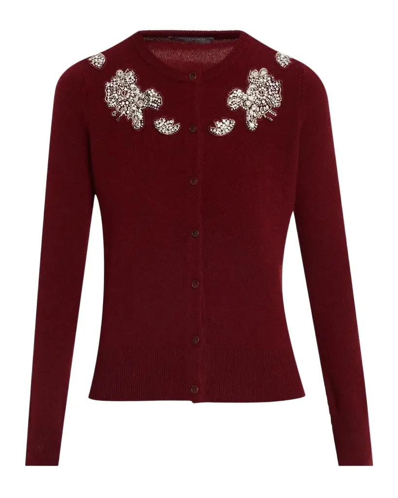 Cashmere Crystal Applique Cardigan Cashmere Crystal Applique Cardigan