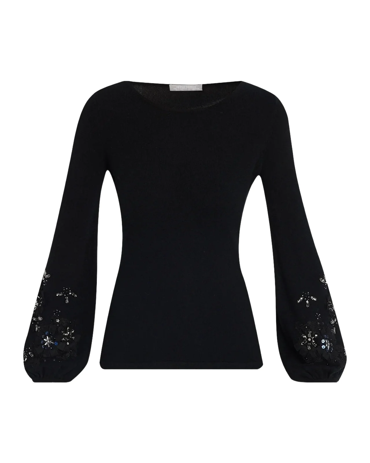 Neiman Marcus Cashmere Collection Cashmere Blouson-Sleeve Sweater