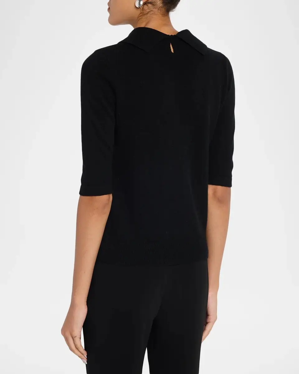 Neiman Marcus Cashmere Collection Cashmere Jeweled-Collar Sweater | Thumbnail 3 Neiman Marcus Cashmere Collection Cashmere Jeweled-Collar Sweater | Thumbnail 3
