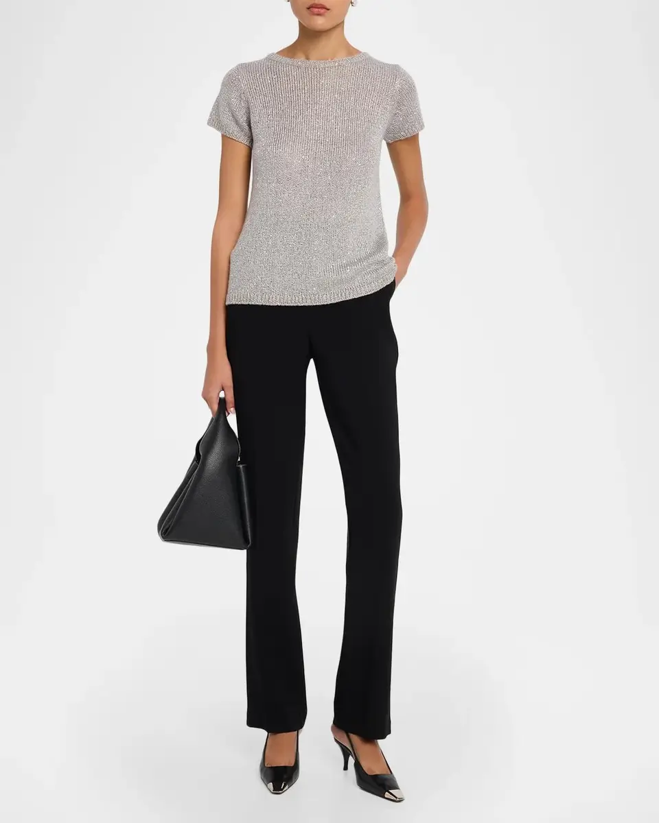 Neiman Marcus Cashmere Collection Cashmere Sequin Knit Top | Thumbnail 2 Neiman Marcus Cashmere Collection Cashmere Sequin Knit Top | Thumbnail 2