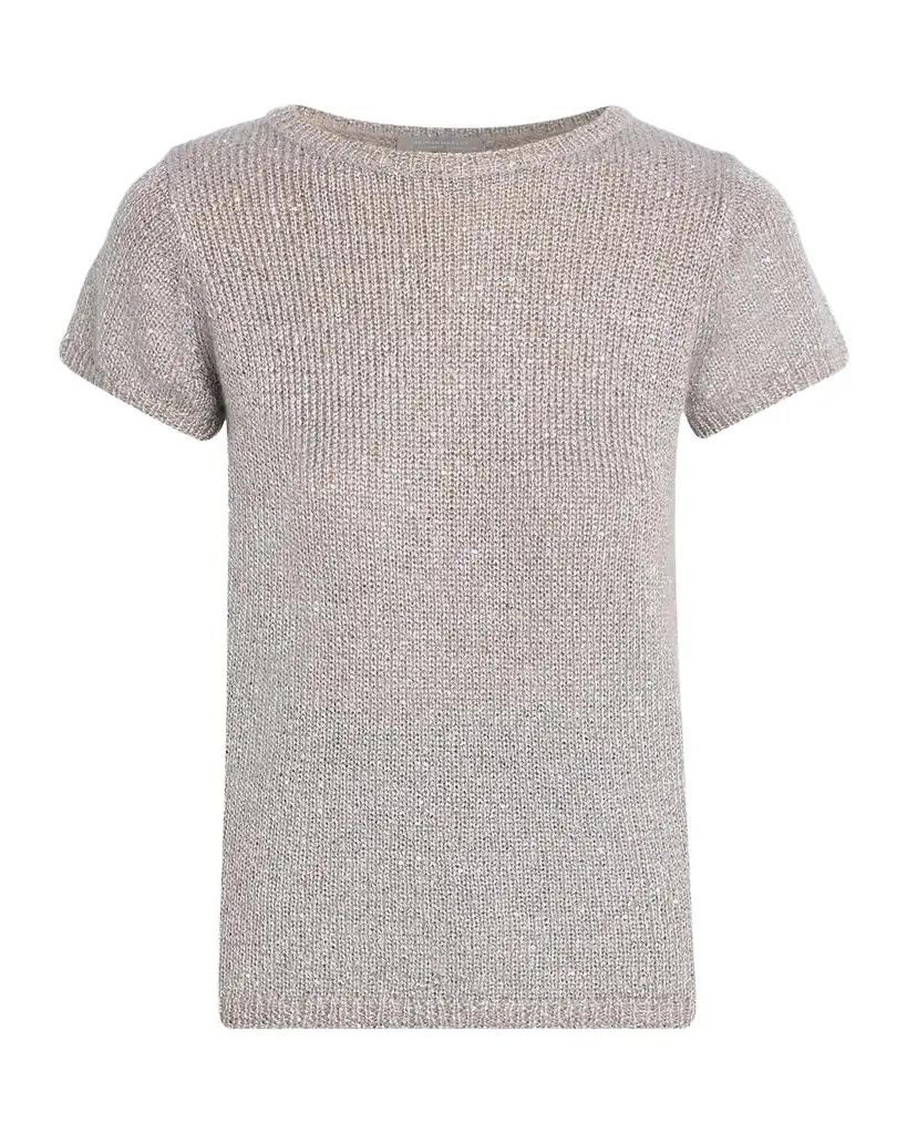 Neiman Marcus Cashmere Collection Cashmere Sequin Knit Top