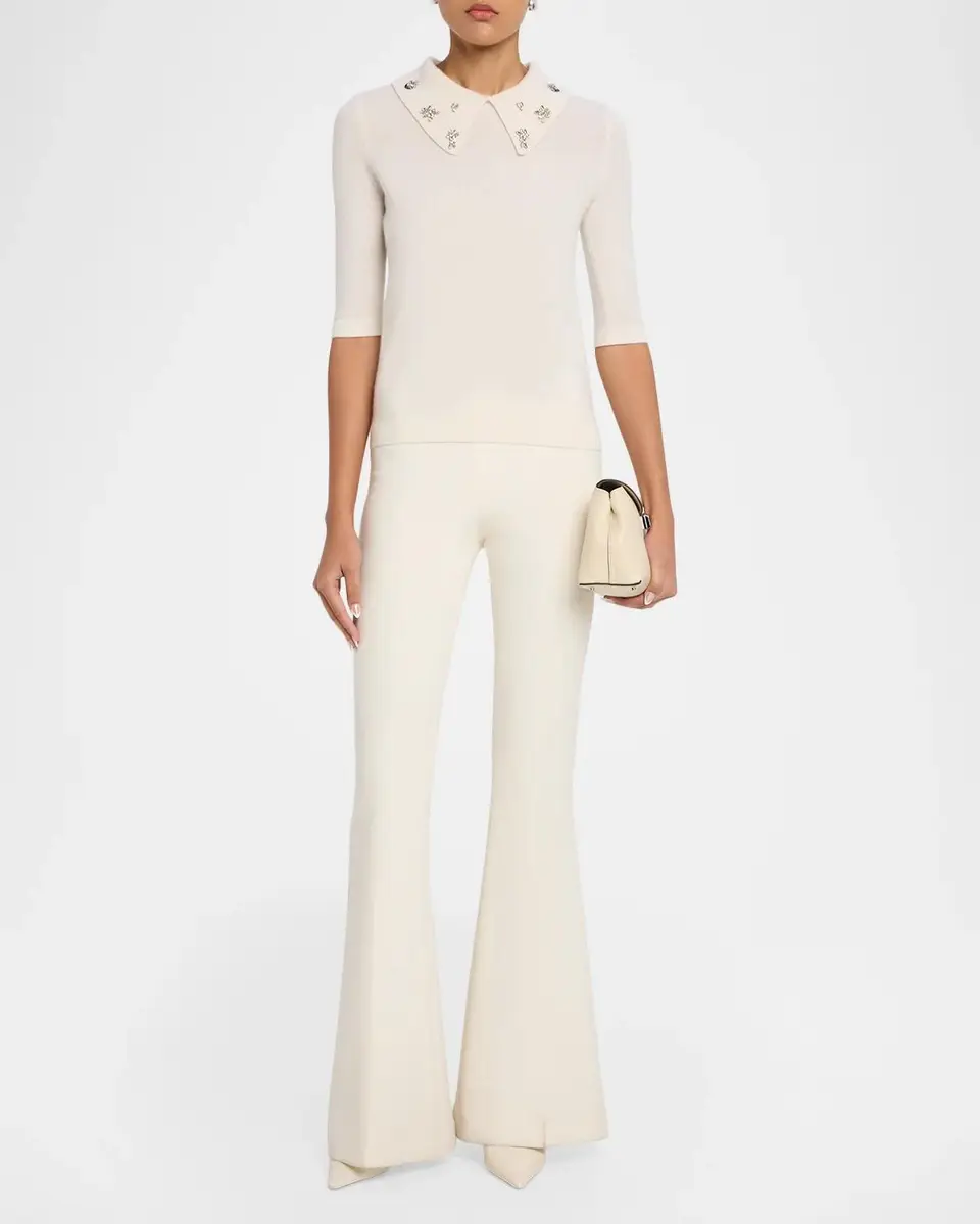 Neiman Marcus Cashmere Collection Cashmere Jeweled-Collar Sweater | Thumbnail 2 Neiman Marcus Cashmere Collection Cashmere Jeweled-Collar Sweater | Thumbnail 2