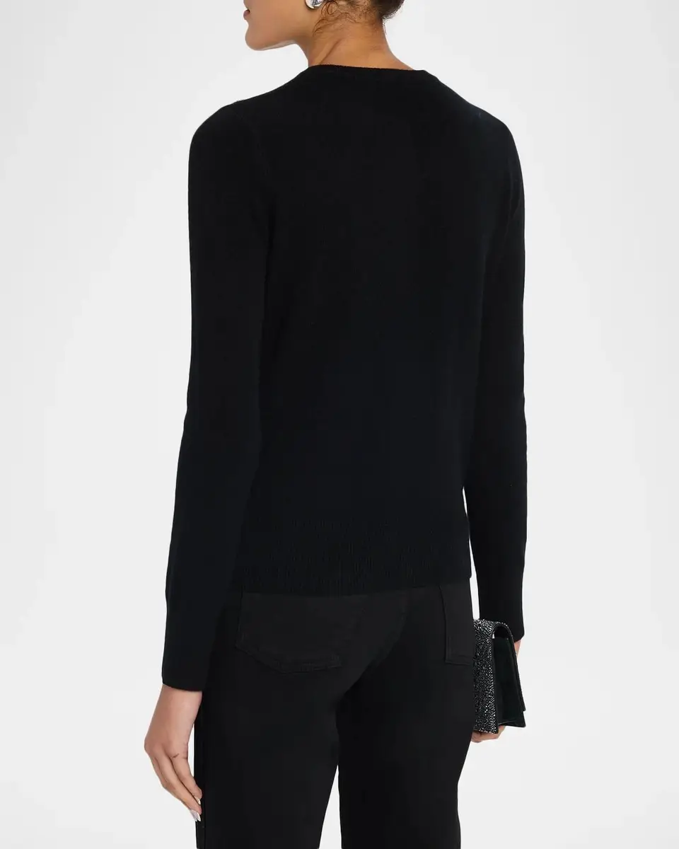 Neiman Marcus Cashmere Collection Cashmere Crystal Applique Cardigan | Thumbnail 3
