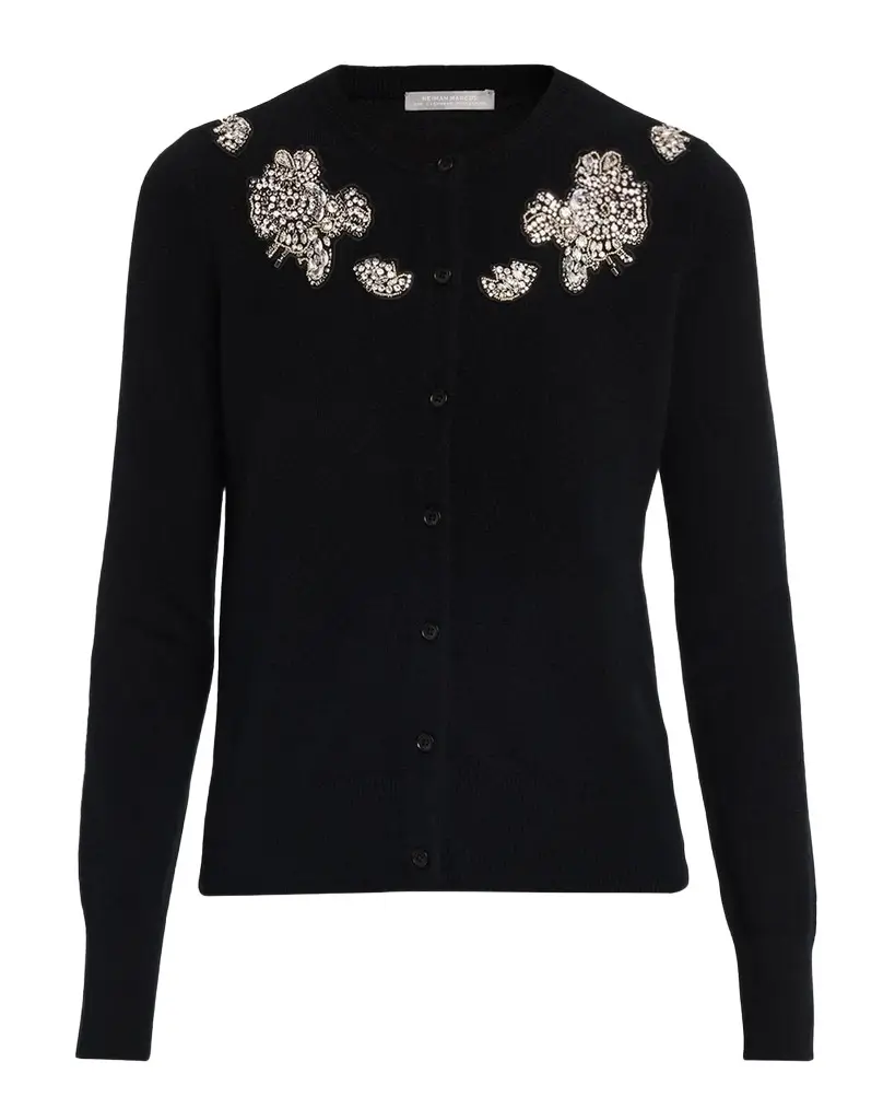 Cashmere Crystal Applique Cardigan Cashmere Crystal Applique Cardigan