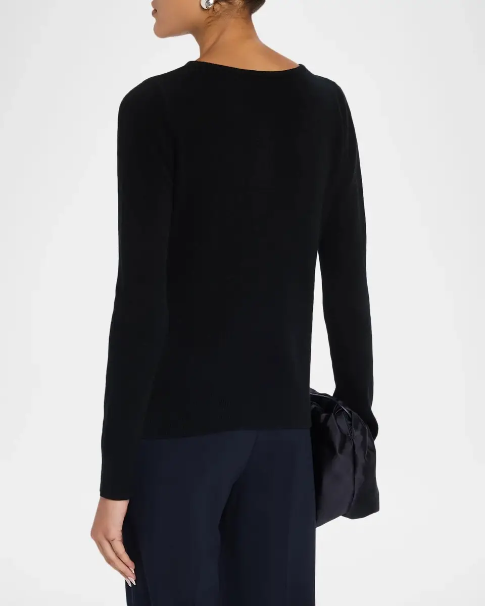 Neiman Marcus Cashmere Collection Cashmere Crystal Applique Sweater | Thumbnail 3