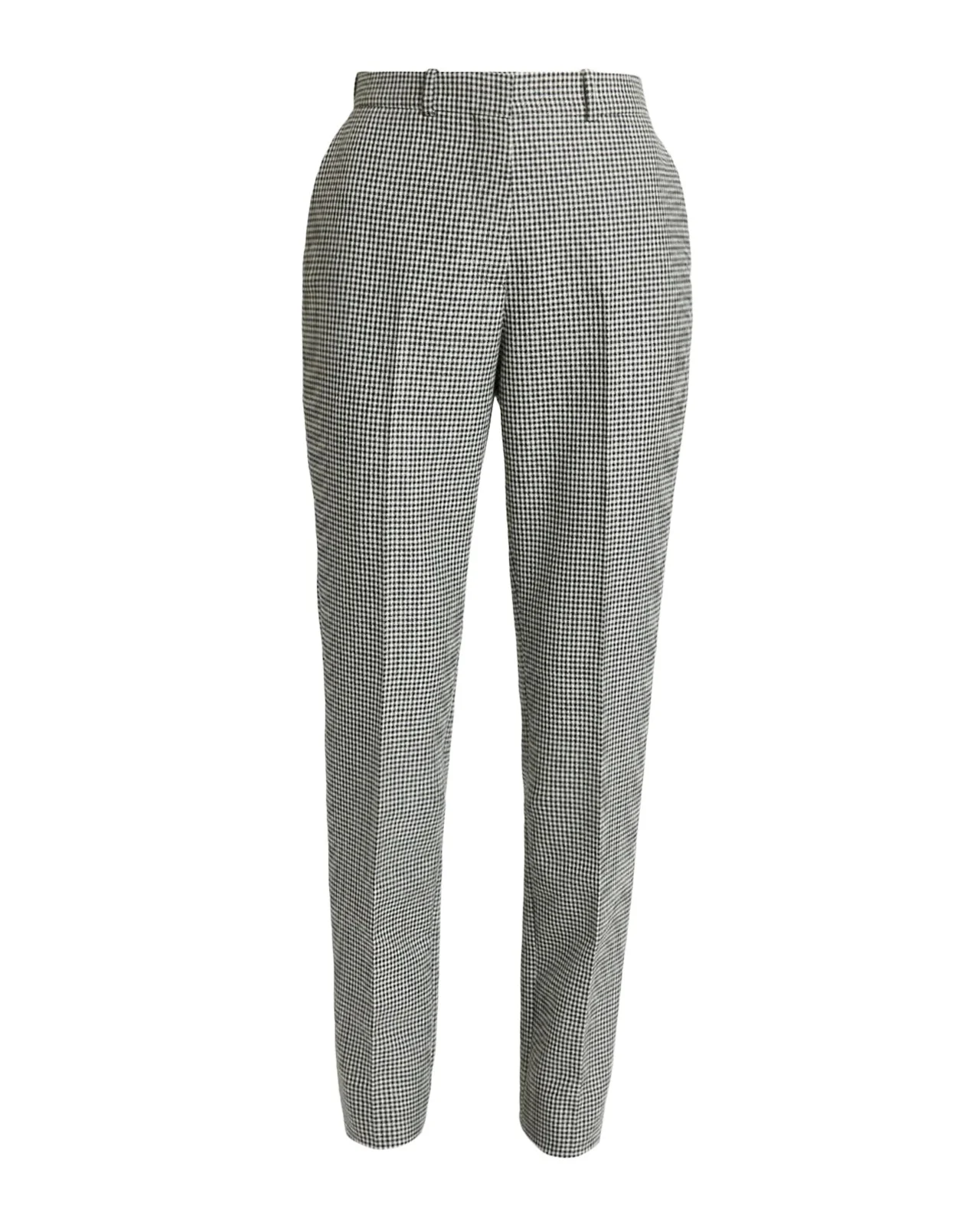 Houndstooth Slim-Leg Cigarette Pants