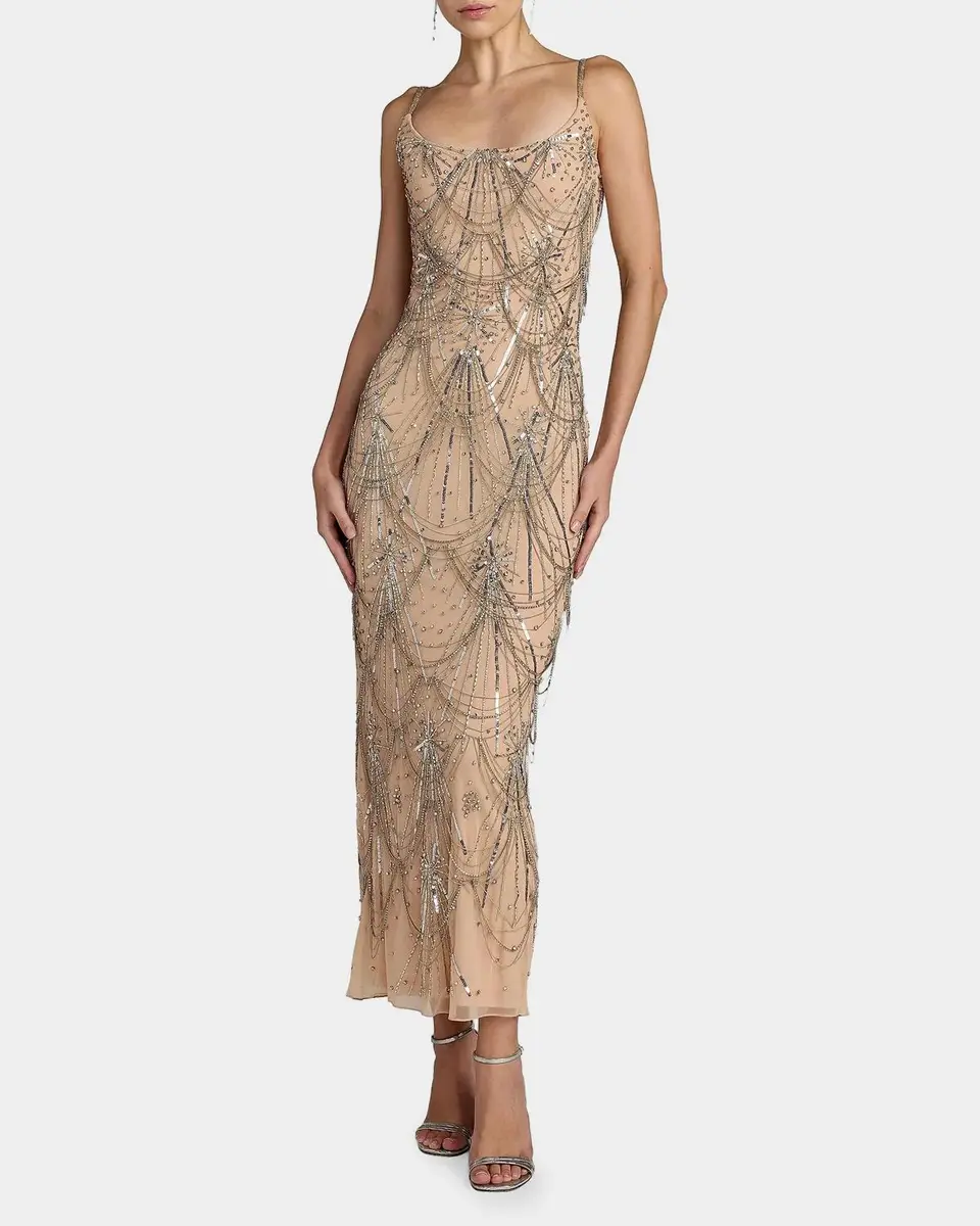Mac Duggal Beaded Fringe Scoopneck Dress | Thumbnail 2 Mac Duggal Beaded Fringe Scoopneck Dress | Thumbnail 2
