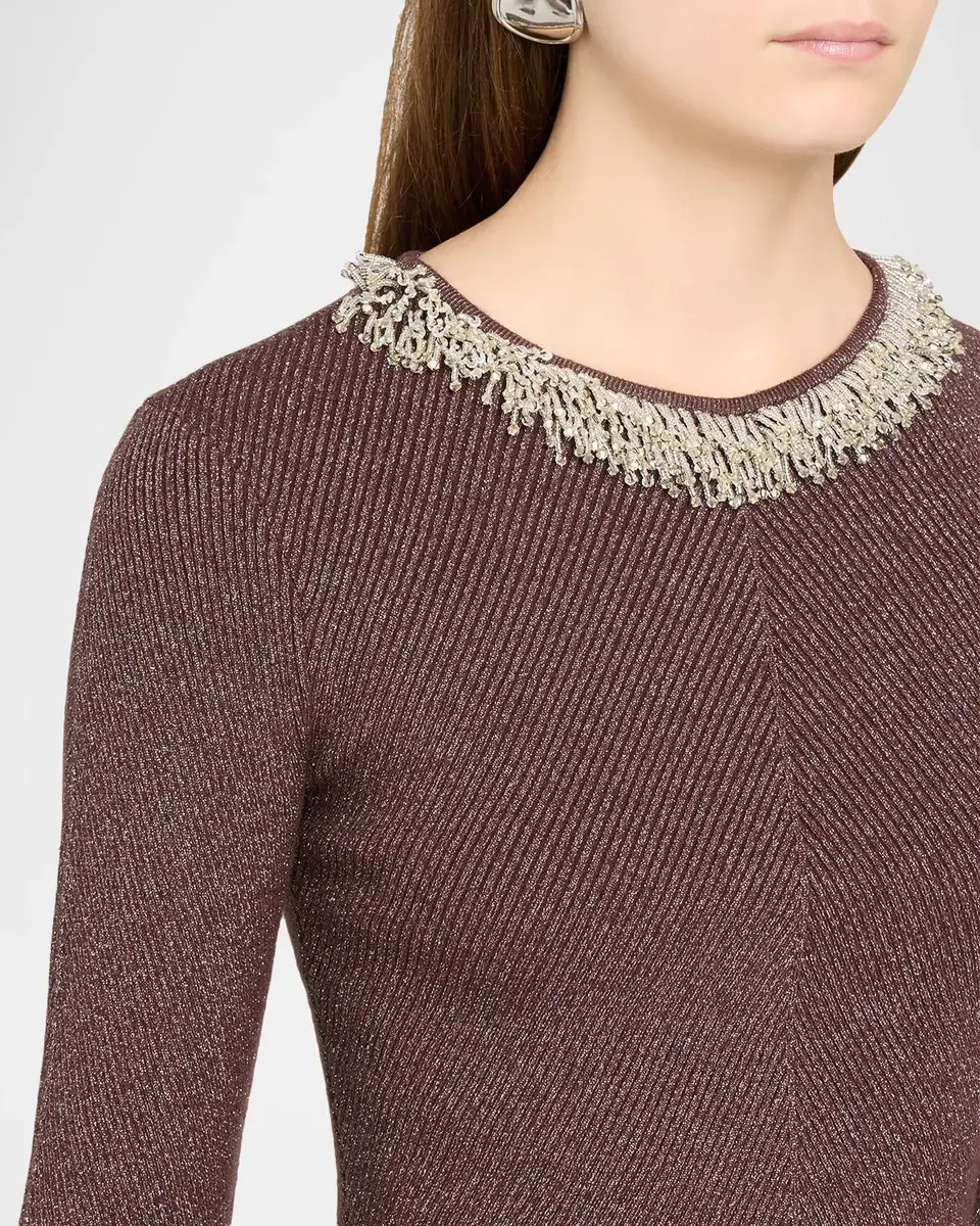Aknvas Helena Metallic Ribbed Necklace Top | Thumbnail 5 Aknvas Helena Metallic Ribbed Necklace Top | Thumbnail 5