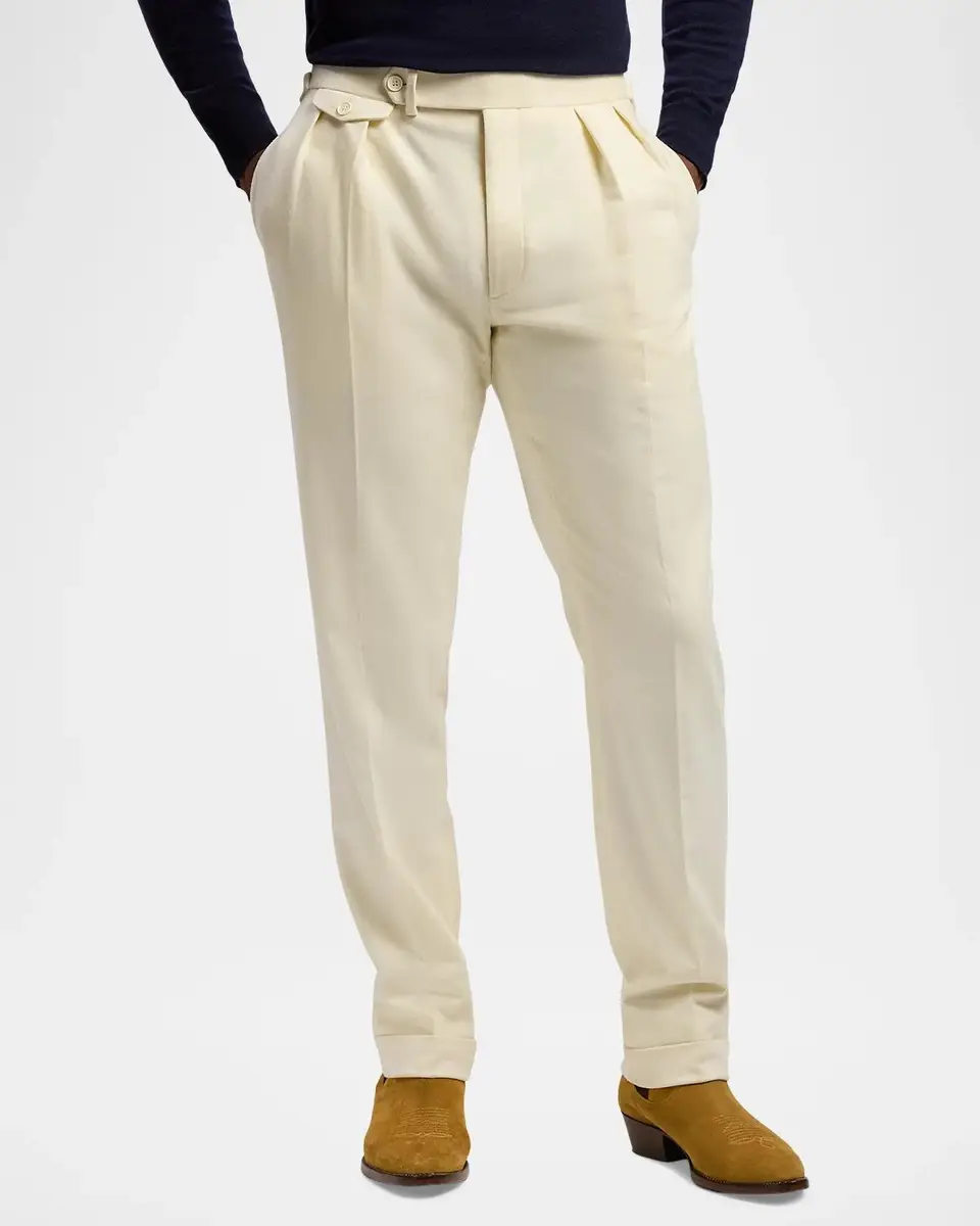 Ralph Lauren Purple Label Men's Gregory Hand-Tailored Wool Trousers | Thumbnail 4 Ralph Lauren Purple Label Men's Gregory Hand-Tailored Wool Trousers | Thumbnail 4