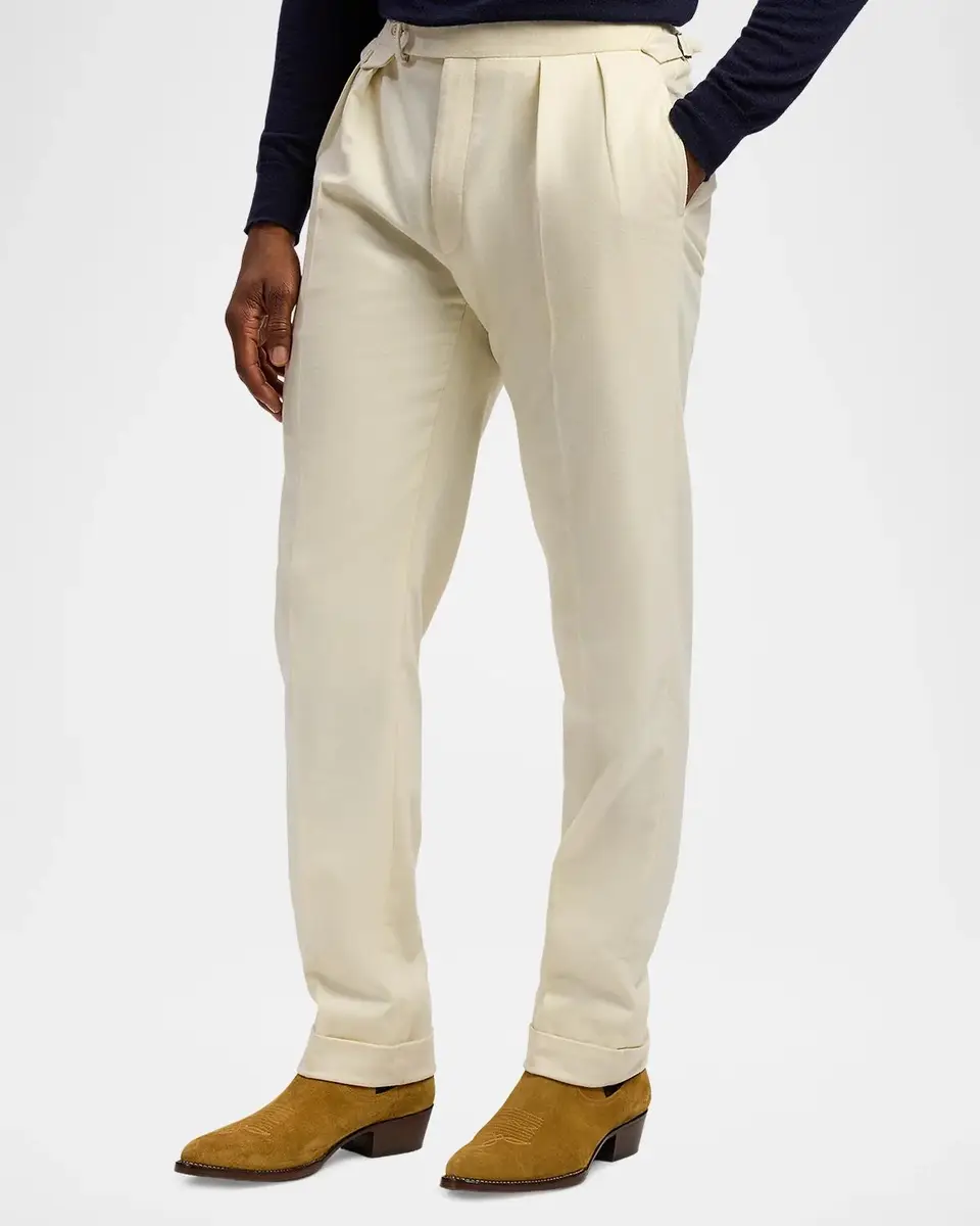 Ralph Lauren Purple Label Men's Gregory Hand-Tailored Wool Trousers | Thumbnail 6 Ralph Lauren Purple Label Men's Gregory Hand-Tailored Wool Trousers | Thumbnail 6